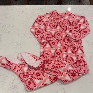Hanna Andersson Pink and Red Candy Cane Patterned Kids PJs